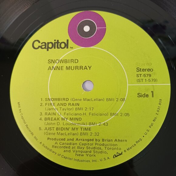 Anne Murray Snowbird Vinyl Record ST-579 VTG 1970 Capital Country VG+ See Video - Picture 3 of 10